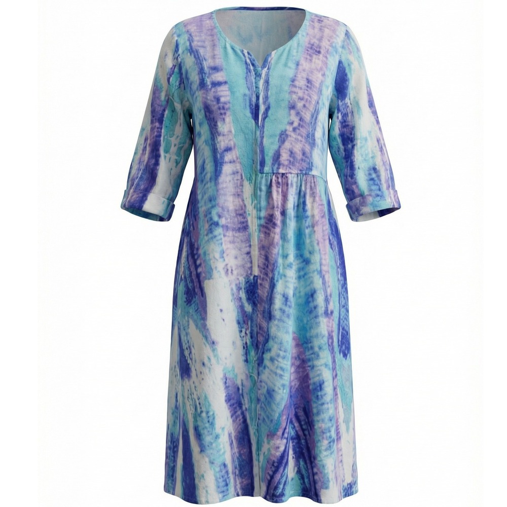 Soft‎ Surroundings Women's multi color Tye Dye Boho Maxi Dress Large Fairy